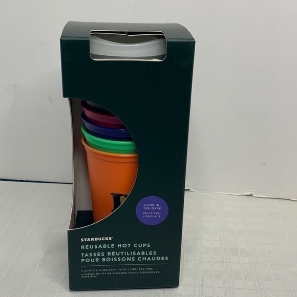 Starbucks Halloween themed hot cups glow-in-dark 6pack of reuseable cup’s - Picture 1 of 11